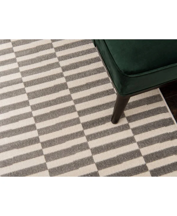 Unique Loom Striped Williamsburg Runner Rug - 2& 9 x 9& 10 (Gray)