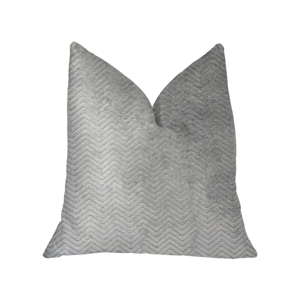 Plutus Silver Moon Gray and Silver Luxury Throw Pillow 12x22L x20x22W