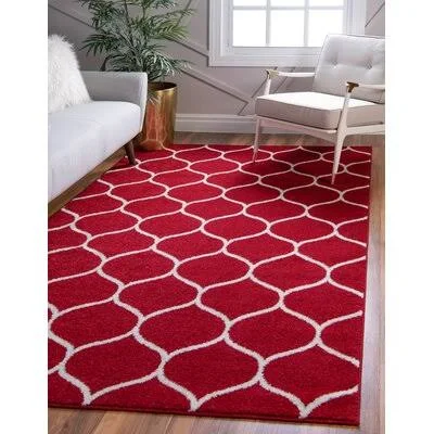 Quituisaca Red Area Rug Winston Porter Rug Size: Rectangular 7& x 10&