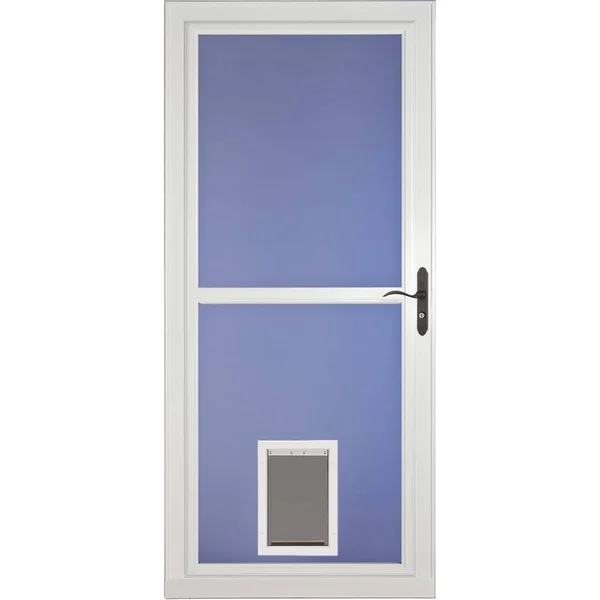 Larson Tradewinds Pet Door 36-in x 81-in White Full-view Aluminum Storm Door, 1467903257