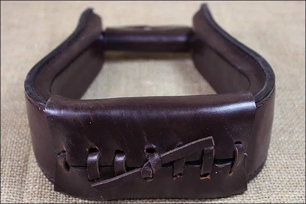 Tough 1 Leather Covered Stirrups - Dark Oil