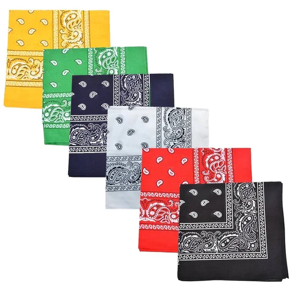 Mechaly Paisley 100% Polyester Unisex Bandanas - 75 Pack - Bulk Wholesale - Yellow