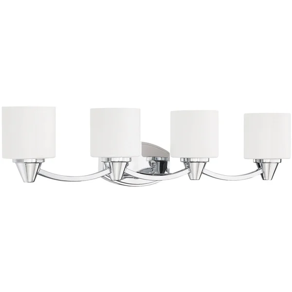 Park Harbor PHVL2264 Eastover 4 Light 32-1/8x22 Wide Bathroom Vanity Light with FR Polished Chrome