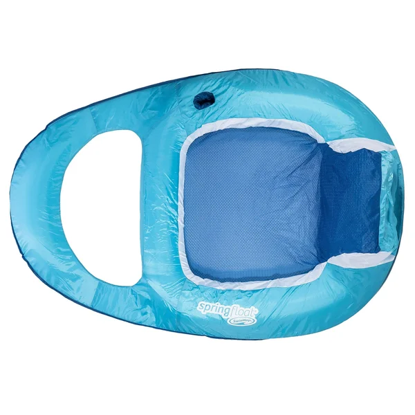 Swimways Spring Float Recliner, Light Blue/Dark Blue, 56 in x 38 in x 16 in