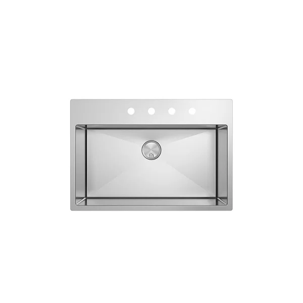 Transolid Diamond 32-in 16 Gauge Super Dual Mount Single Bowl Kitchen Sink