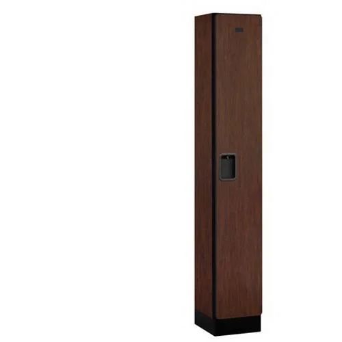 SalsburyIndustries 31165MAH Single Tier 1 Wide 6 ft. x 15 in. Designer Wood Locker - Mahogany - As shown