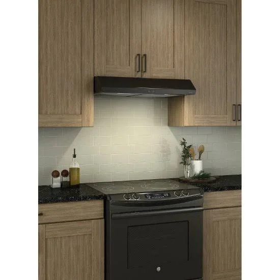 Broan BKDB130BL Sahale Black Range Hood, 30-Inch