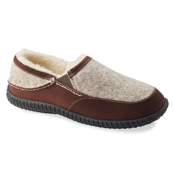 Acorn Men's Rambler Moc Slipper Grey Ragg Wool 9
