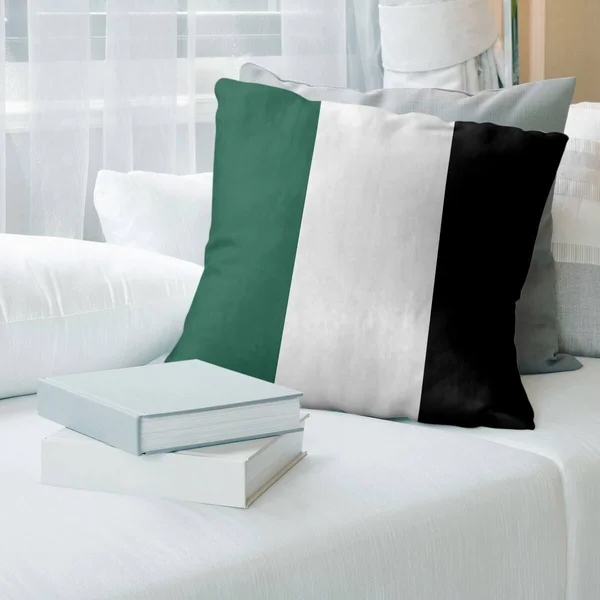New York New York Fly Football Stripes Pillow-Cotton Twill - 26 x 26 - Square - Zipper Closure - Large - Removable Cover - Accen