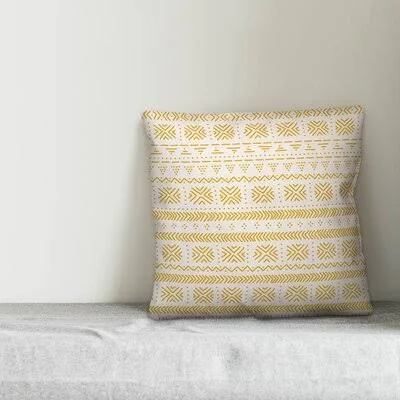 Belgr Throw Pillow Bungalow Rose Color: White/Yellow - Size: 18x22 x 18x22