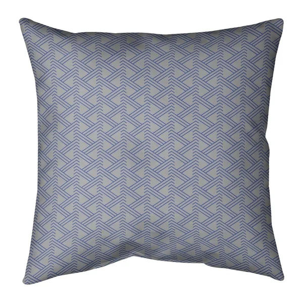 Gray Color Zig Zag Pattern Throw Pillow - 18 x 18 - Gray & Purple - Faux Suede