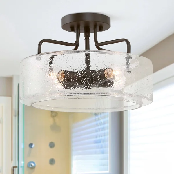 Mid-Century Modern 4-Light Semi-Flush Mount Ceiling Lights - W12x22x H8x22