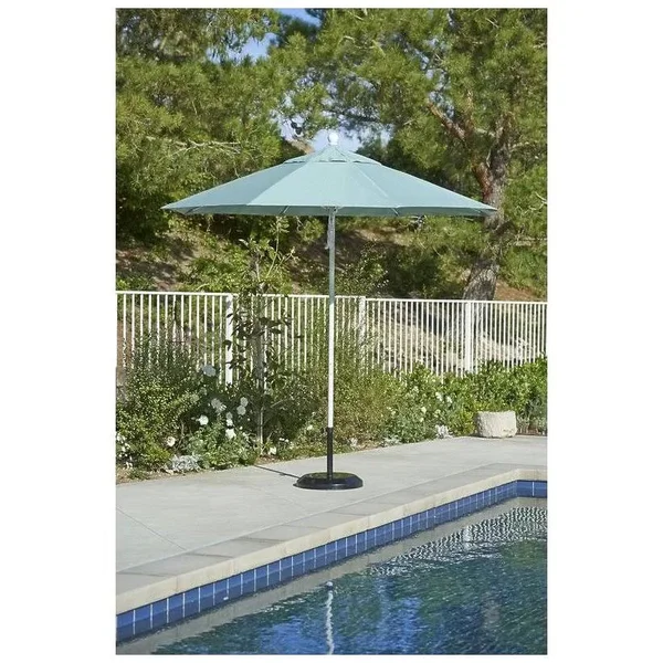 California Umbrella 9& Patio Umbrella - Hot Pink - Silver Pole - Venture Series