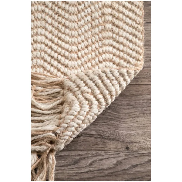 nuLOOM Don Jute with Fringe Natural 4& x 6& Area Rug