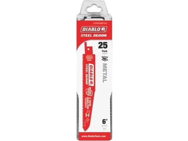 Diablo DS0608BFD25 Steel Demon Bi-Metal Reciprocating Blade, 6 inch