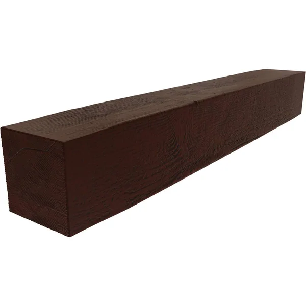 Ekena Millwork MANURS06X10X60PE 6x22H x 10x22D x 60x22W Rough Sawn Faux Wood Fireplace Mantel, Natural Pecan