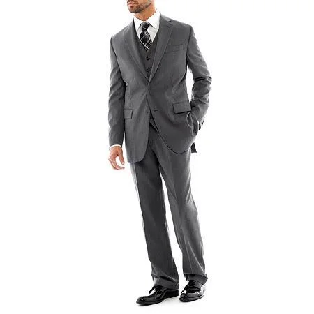 Stafford Executive Super 100 Pleated Suit Pants - Classic - 32 34, Gray, Black Friday Deal