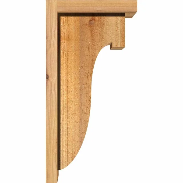 Ekena Millwork COR08X12X12DEL01RWR 8x22W x 12x22D x 12x22H Del Monte Rough Sawn Corbel w/Backplate, Western Red Cedar