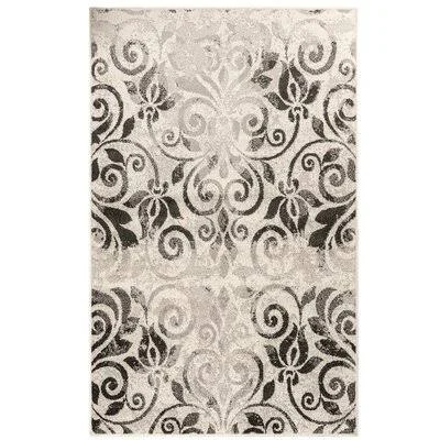 Bump Scroll Ivory Area Rug Fleur De Lis Living Rug Size: Rectangle 5' x 8'