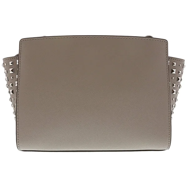 Michael Kors Women's Selma Stud Medium Leather Messenger Bag Cross Body - Ash Grey