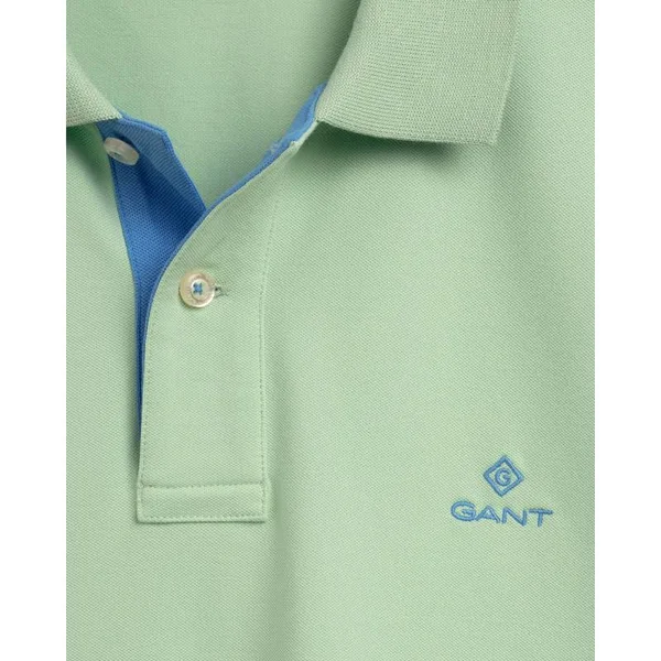 Gant Contrast Collar Rugger Polo T Shirt Green