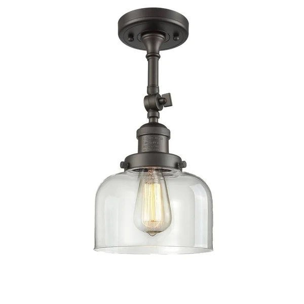Innovations Lighting Large Bell 1 Light Semi Flush Mount 201f AC G71 (Antique Copper)