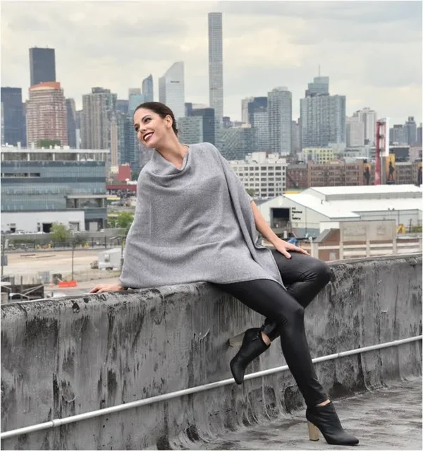 La Fiorentina Berry Embellished Poncho