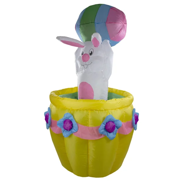 Northlight 5.5& Inflatable Lighted Animated Easter Bunny Basket Outdoor Decoration