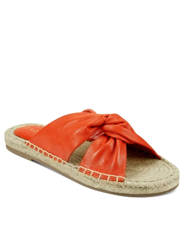 Aerosoles Paramus Women's Leather Slide Sandals - Size: 7.5, Orange