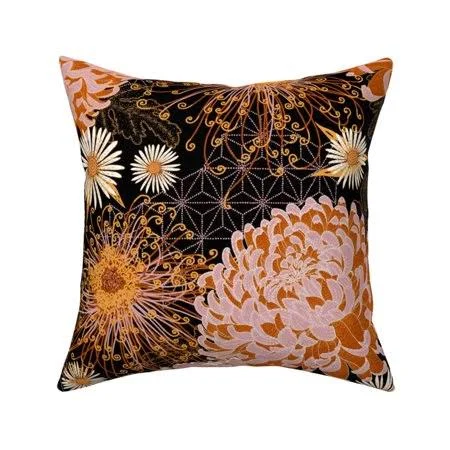 Kimono Asian Japanese October Throw Pillow Cover W Optional Insert by Roostery, Size: Cu003E+ert Add