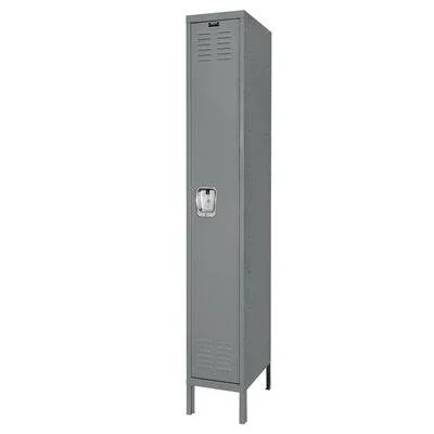 Premium 1 Tier 1 Wide School Locker Hallowell Size: 78x22 H x 18x22 W x 18x22 D - Color: Dark Gray