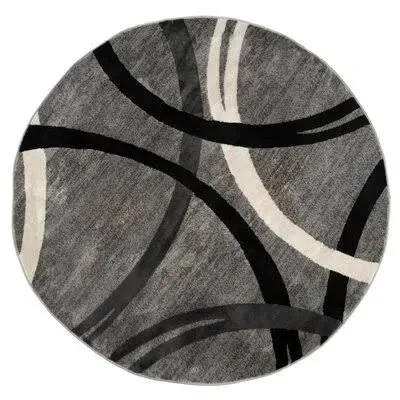 Devonshire Abstract Gray Area Rug Ebern Designs Rug Size: Round 6&6