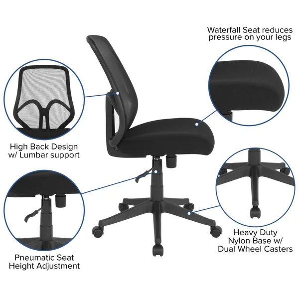 Flash Furniture Salerno Dark Gray High Back Mesh Chair