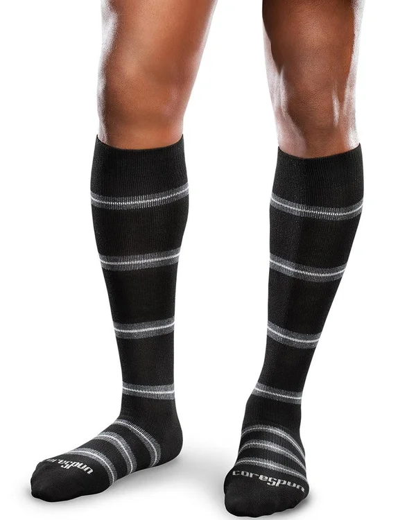 Therafirm Patterned Core-Spun Merger Compression Socks for Men & Women 20-30 mmHg in Pink Size Medium