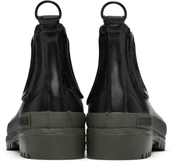 Stutterheim Black & Khaki Rainwalker Chelsea Boots