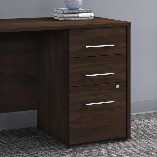 Bush Business Furniture OFF116BWSU Office 500 Assembled 3 Drawer File Cabinet - Black Walnut