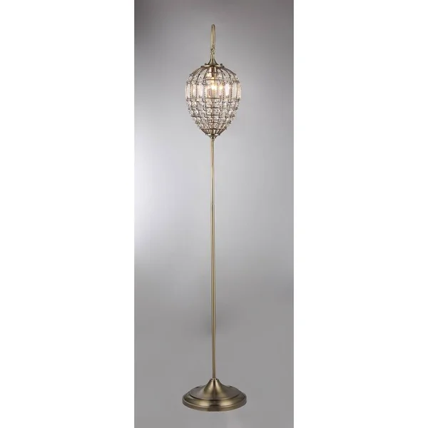 Nayda 1-Light Crystal 64-inch Brass-Finish Floor Lamp