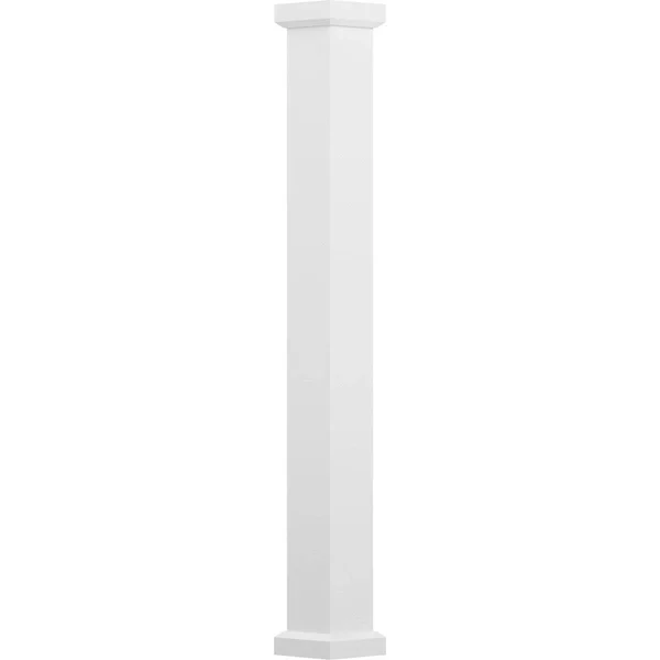 AFCO 8x22 x 9& Endura-Aluminum Empire Style Column, Square Shaft (FOR Post Wrap Installation), Non-Tapered, Primed, Ready for Pa