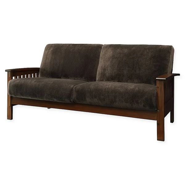 Inspire Q Brixton Mission Sofa in Dark Brown