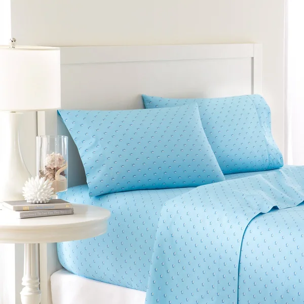 Southern Tide Printed Skipjack Cotton King Sunset Pink Sheet Set