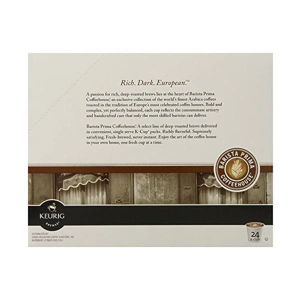Barista Prima Dark Roast Extra Bold Coffee K-Cup Italian Roast 96 Count