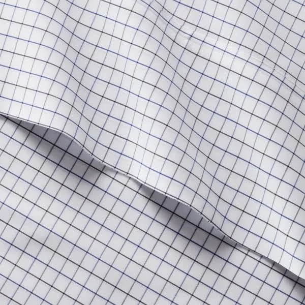 Ralph Lauren Organic Tattersall Fitted Sheet - King - Navy/White