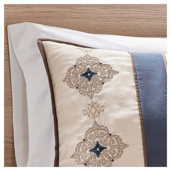 Madison Park - Donovan 7 Piece Jacquard Comforter Set - Navy - Queen