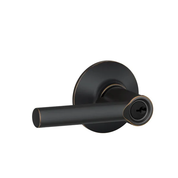 Schlage F51A BRW 716 Broadway Lever Keyed Entry - Aged Bronze