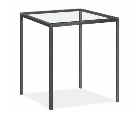 Room & Board, Modern Parsons 36W 36D 42h Bar Table w/ 1.5x22 Leg, Clear Tempered Glass Top
