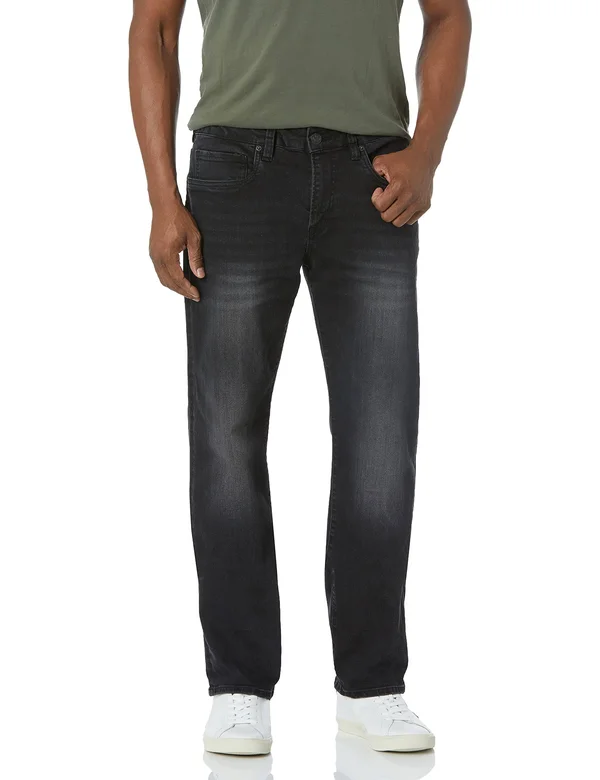 Buffalo David Bitton Straight Six in Black Men's Jeans Black : 34 30