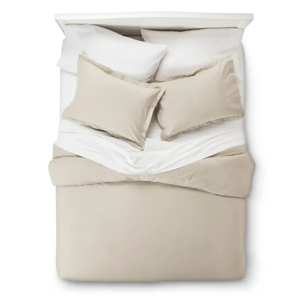400 Thread Count Hemstitch Solid Duvet Cover Set Ivory King