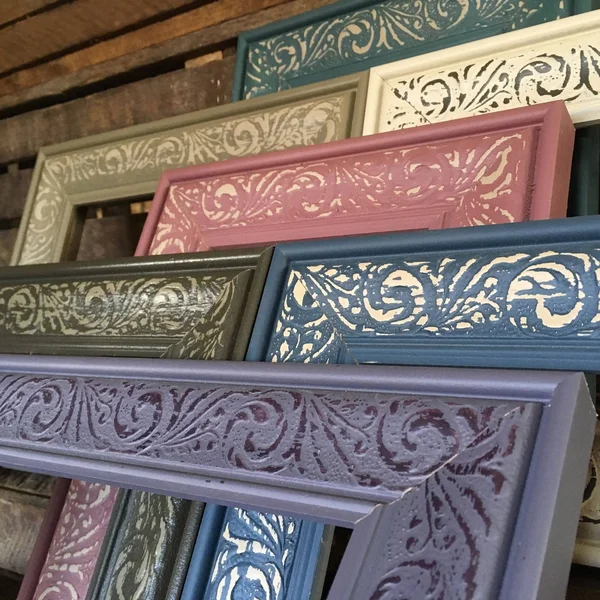 Modern Baroque Embossed Frame in Dusty Lilac, 12x22 x 16x22