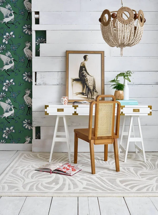 York Wallcoverings Florence Broadhurst Egrets Wallpaper - Green