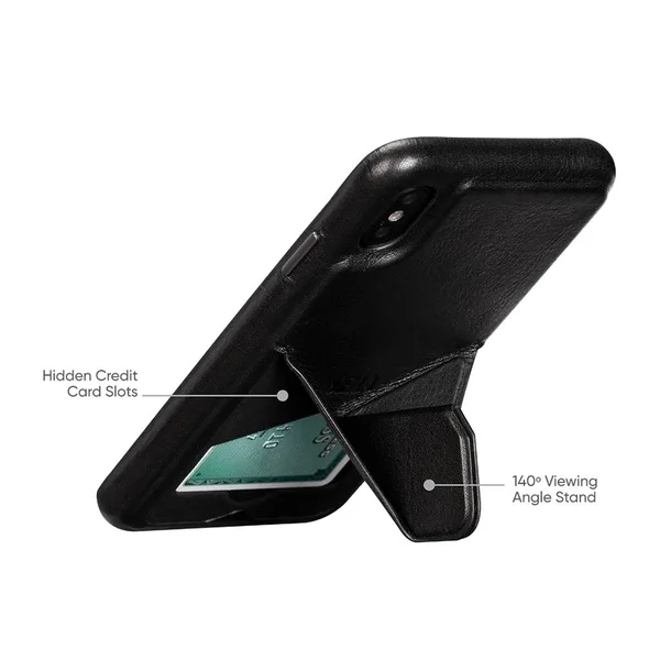 Sena Vista Leather Case with Stand for iPhone Xs Max Black